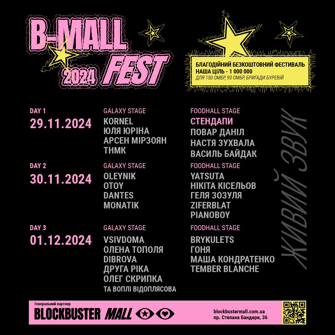 B-Mall Fest: Благодійний музичний фестиваль у Києві, топ-зірки та допомога військовим